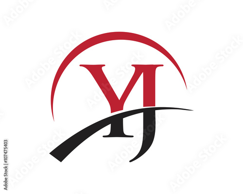 YJ red letter logo swoosh