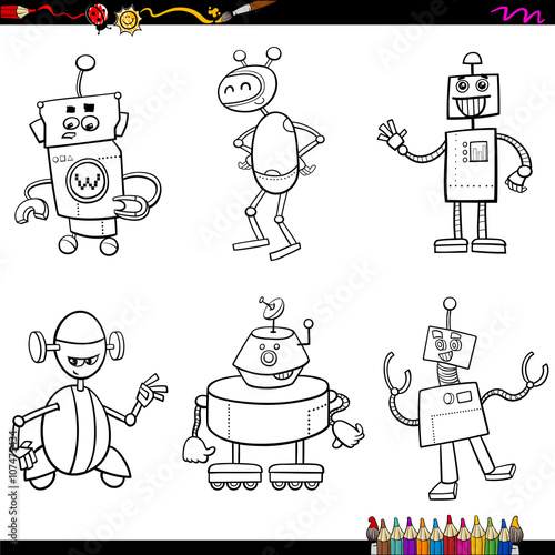 robot characters coloring book