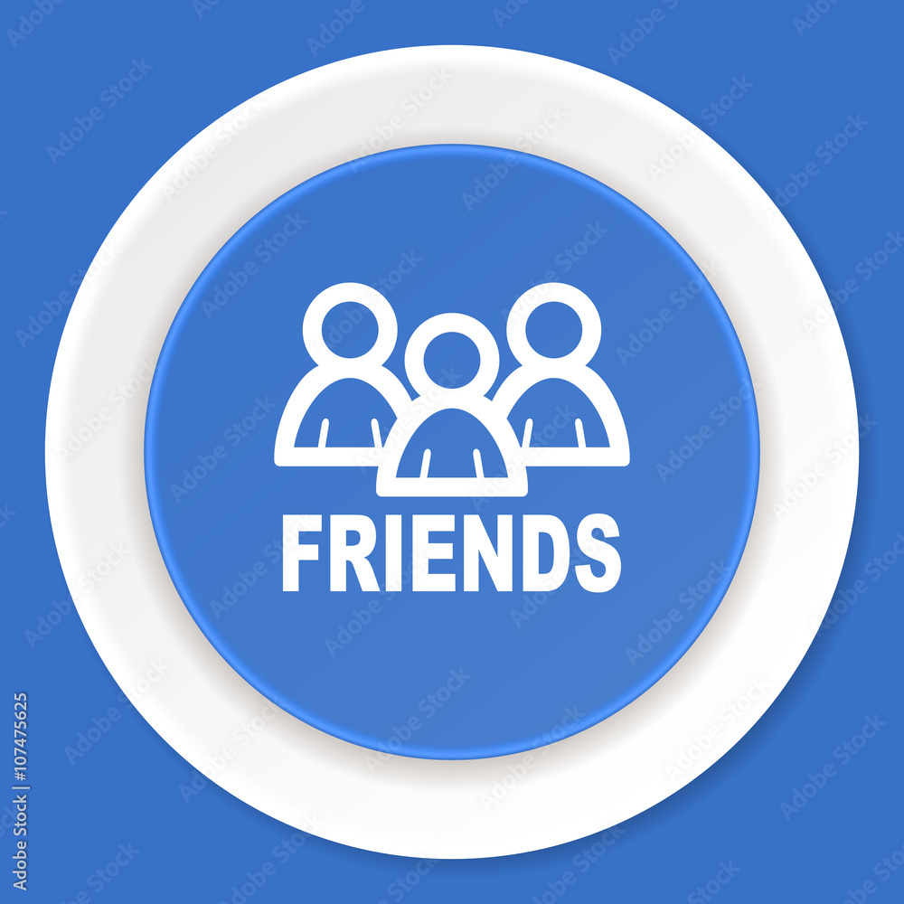 friends blue flat design modern web icon friends blue flat design modern web icon