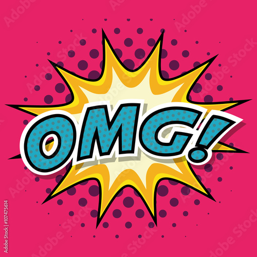 Retro message design, pop art style, vibrant colors