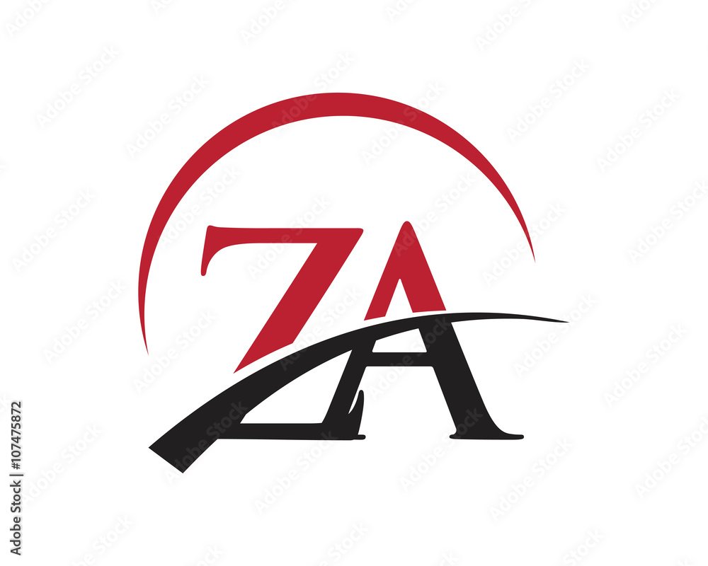 Fototapeta premium ZA red letter logo swoosh