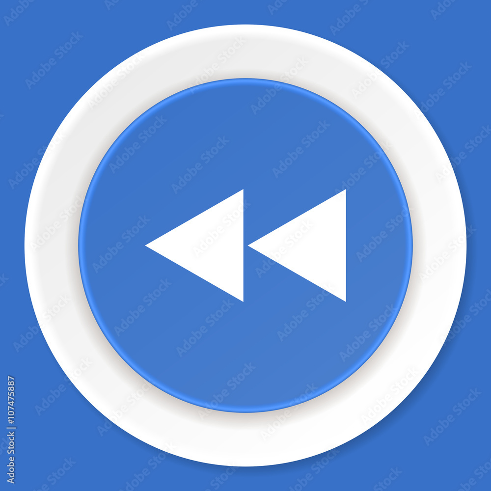 rewind blue flat design modern web icon rewind blue flat design modern web icon