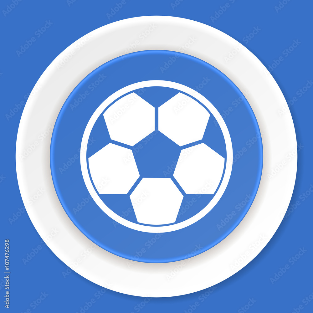 Fototapeta premium soccer blue flat design modern web icon