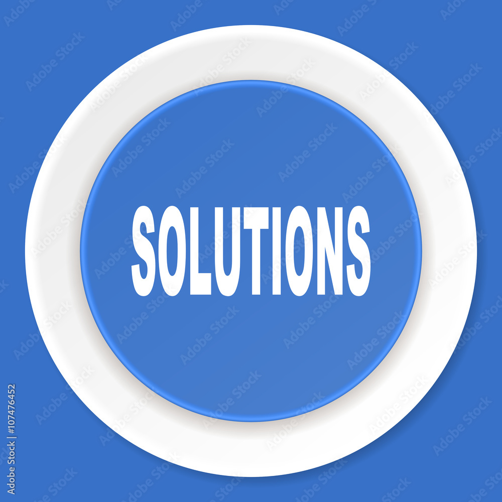 solutions blue flat design modern web icon solutions blue flat design modern web icon