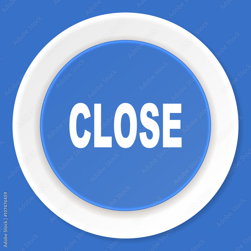 close blue flat design modern web icon close blue flat design modern web icon