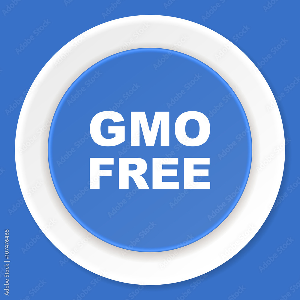 gmo free blue flat design modern web icon gmo free blue flat design modern web icon