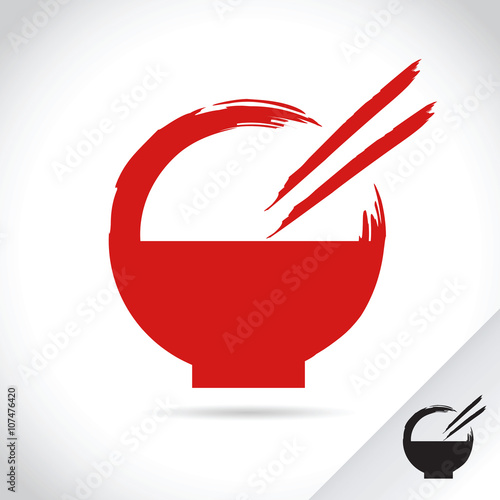 Logo Template Abstract Bowl And Chopsticks