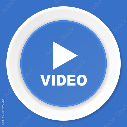 Free Download video blue flat design modern web icon - GFXLoad