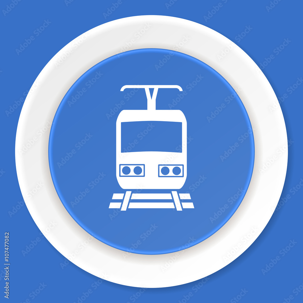 train blue flat design modern web icon train blue flat design modern web icon