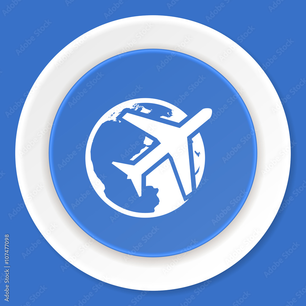 travel blue flat design modern web icon