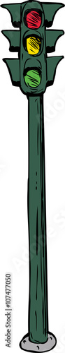 Hand drawn stoplight drawing