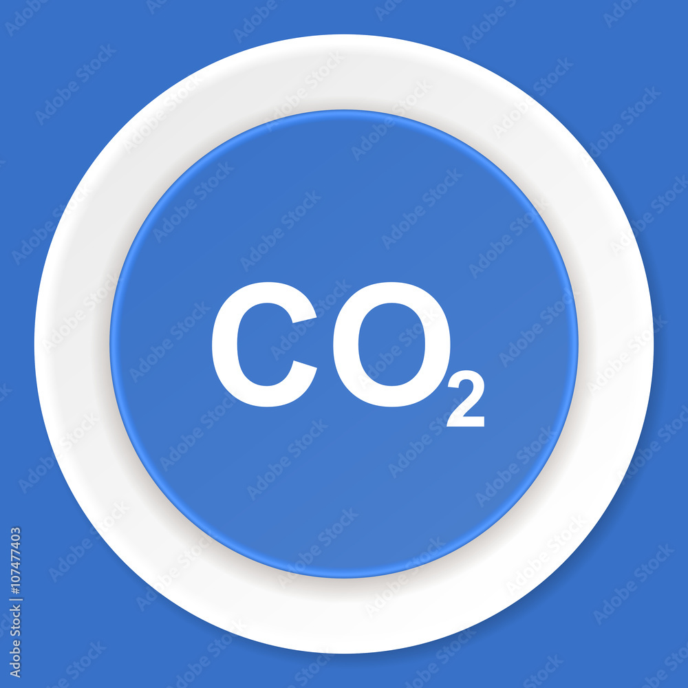 Fototapeta premium carbon dioxide blue flat design modern web icon
