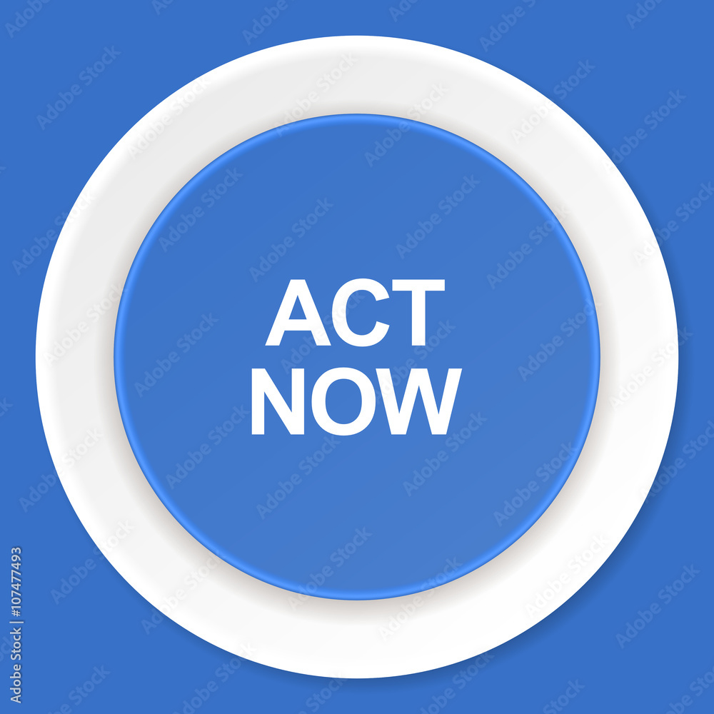 act now blue flat design modern web icon act now blue flat design modern web icon
