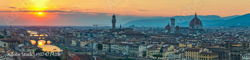 Florence panorama city skyline when sunset, Italy