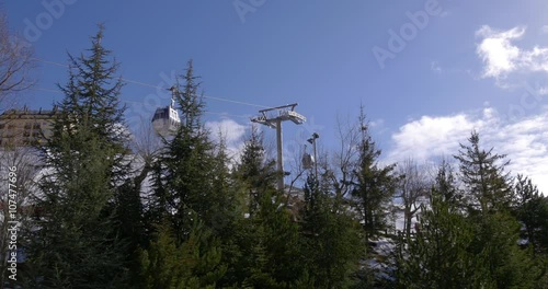 blue sky day time ski resort lift 4k sierra nevada spain
