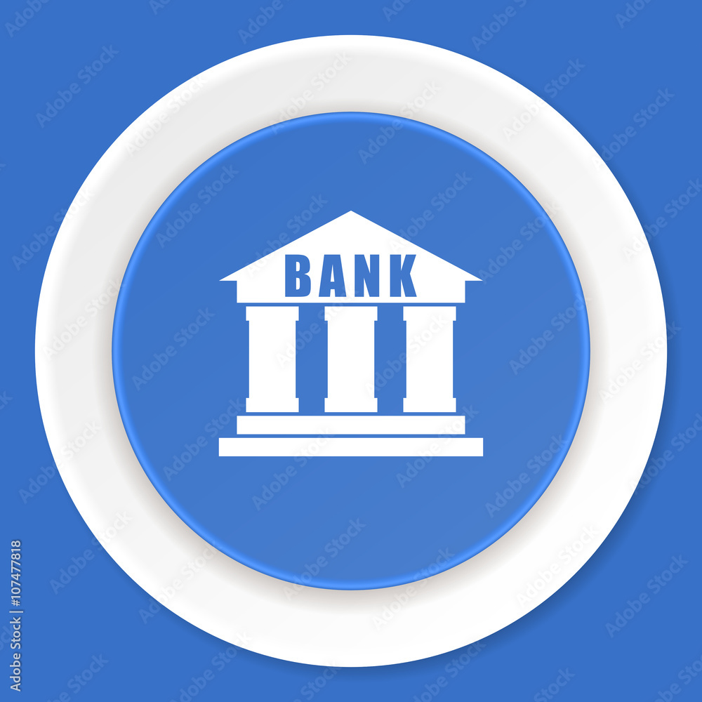 bank blue flat design modern web icon bank blue flat design modern web icon
