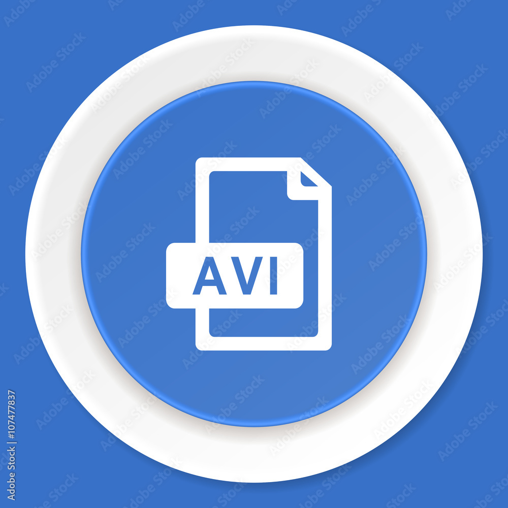 avi file blue flat design modern web icon avi file blue flat design modern web icon
