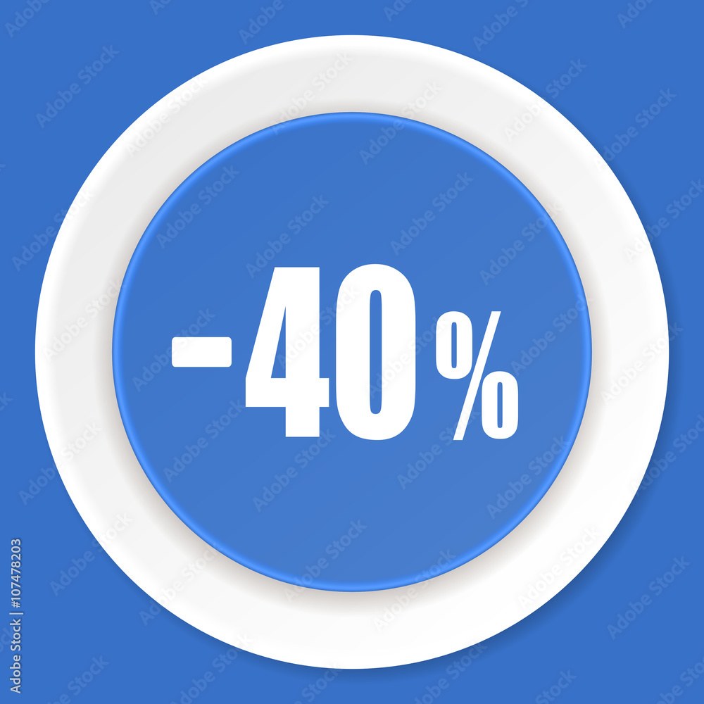 40 percent sale retail blue flat design modern web icon 40 percent sale retail blue flat design modern web icon