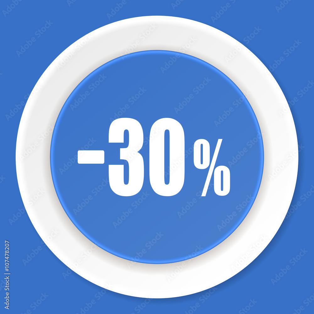 30 percent sale retail blue flat design modern web icon 30 percent sale retail blue flat design modern web icon
