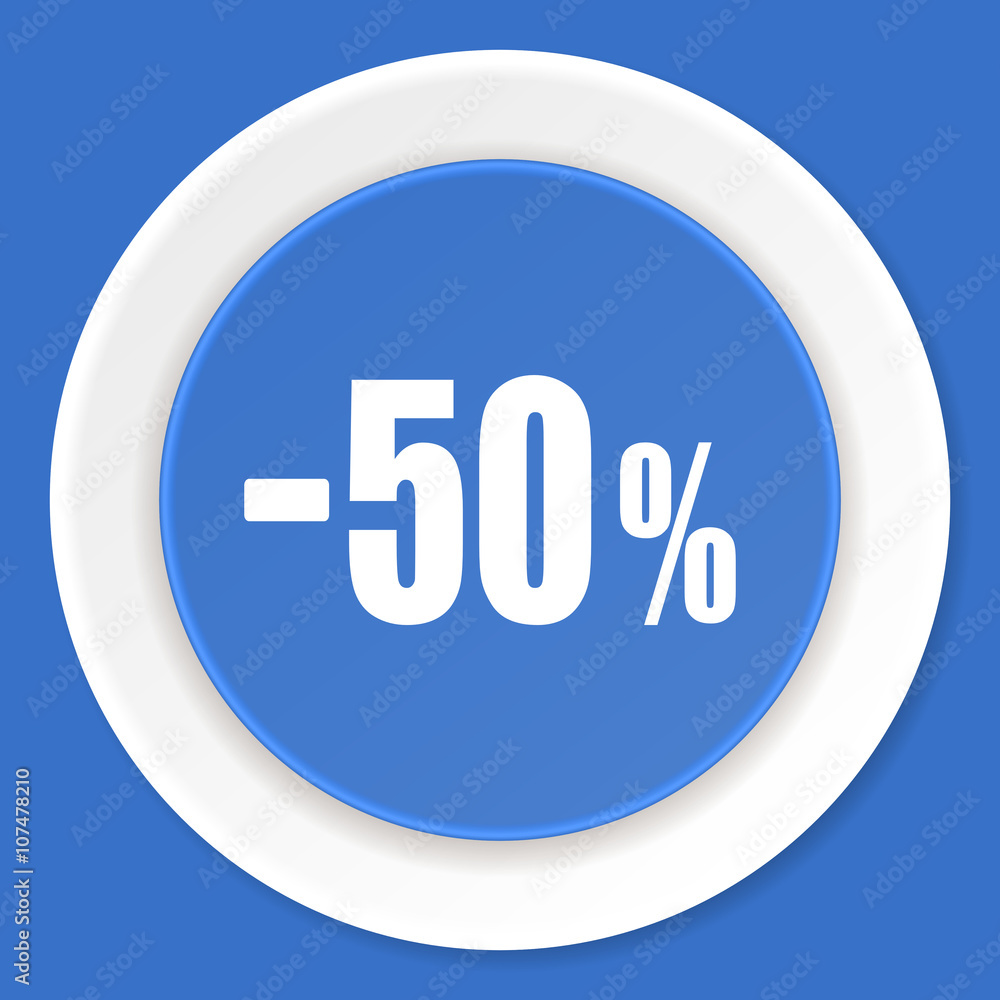 50 percent sale retail blue flat design modern web icon 50 percent sale retail blue flat design modern web icon