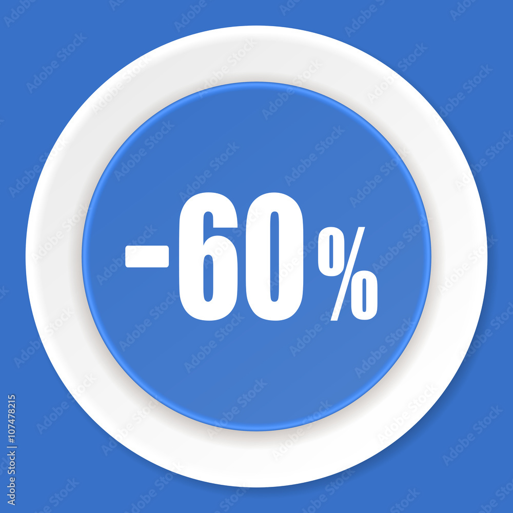 60 percent sale retail blue flat design modern web icon 60 percent sale retail blue flat design modern web icon
