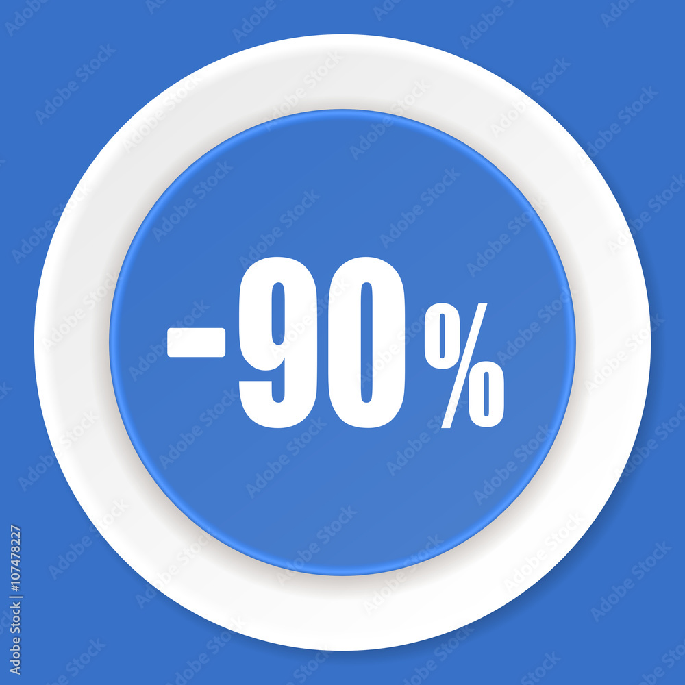 90 percent sale retail blue flat design modern web icon 90 percent sale retail blue flat design modern web icon