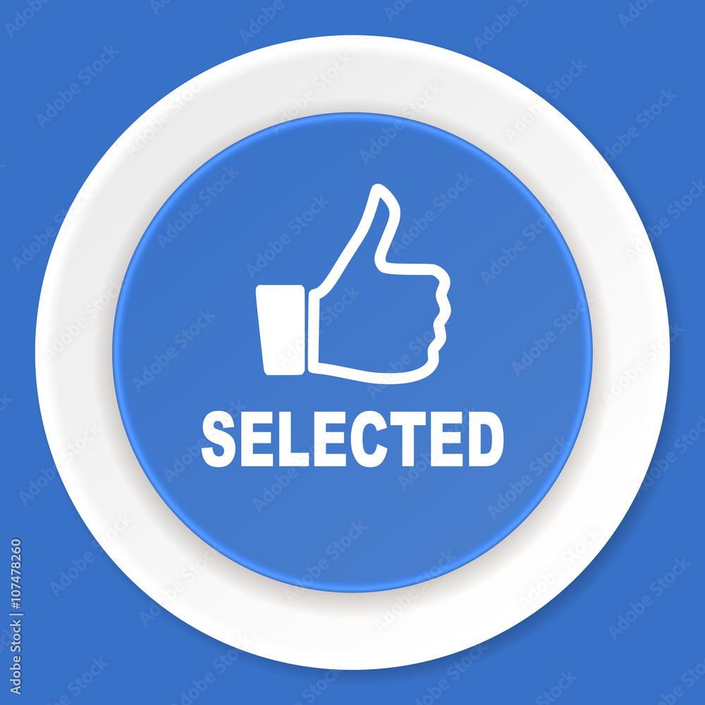 selected blue flat design modern web icon selected blue flat design modern web icon