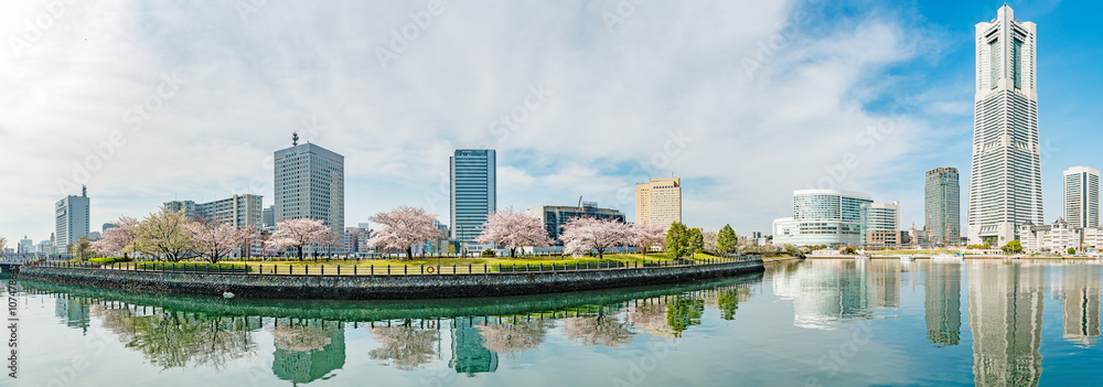 Spring in Yokohama, Japan. Yokohama is the third biggest city in Japan.