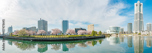 Spring in Yokohama, Japan. Yokohama is the third biggest city in Japan.