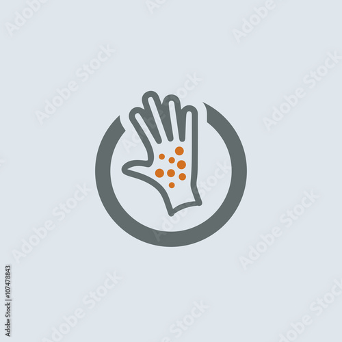 Gray-orange Itchy Palm Round Icon