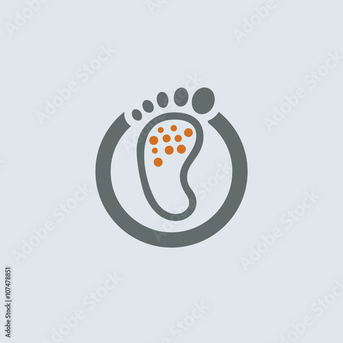 Gray-orange Itchy Foot Round Icon