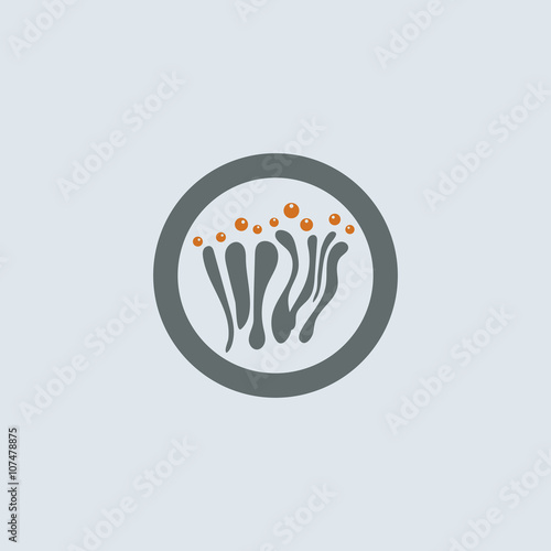Gray-orange Mucous Round Icon