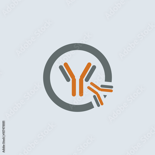 Gray-orange Immunoglobulin Round Icon