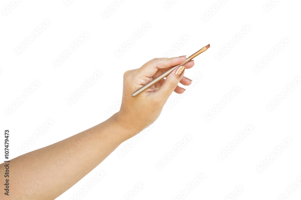 Hand holding brush cosmetic