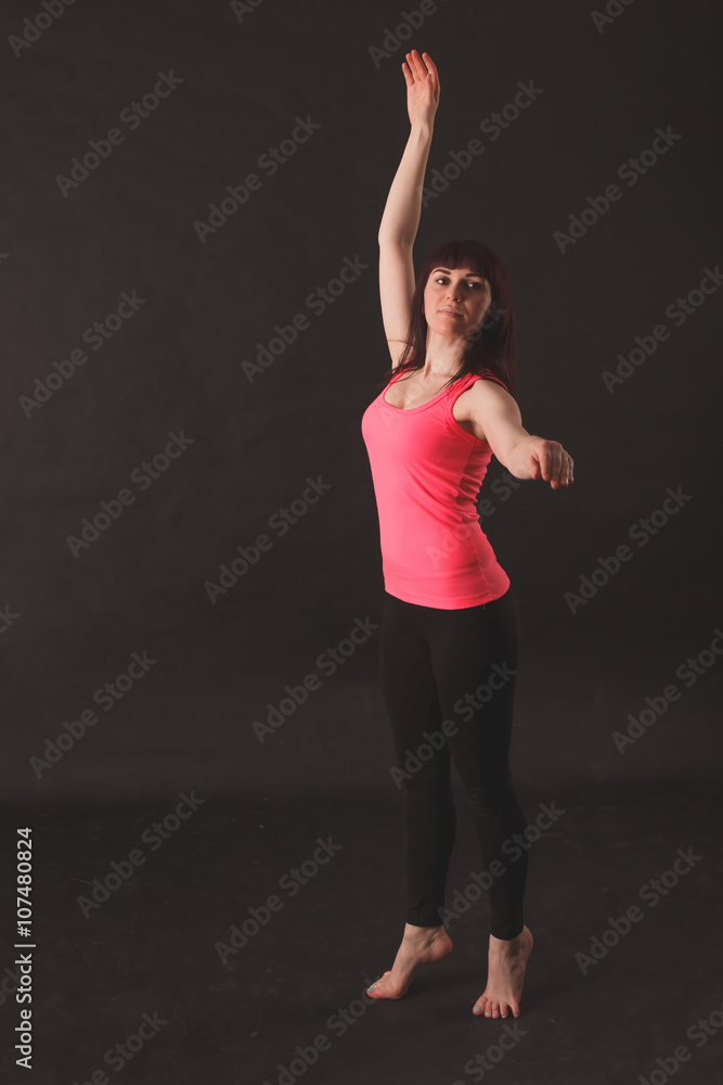 Portrait Of Young Beautiful Woman Dancing Portrait Of Young Beautiful Woman Dancing