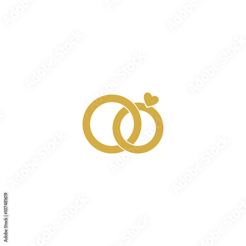 Wedding logo.Gold wedding rings.Stylized engagement rings.Vector logo for the wedding.Attributes and decoration wedding ceremony.The symbol of faith,love,care,happiness,mutual understanding,strength.