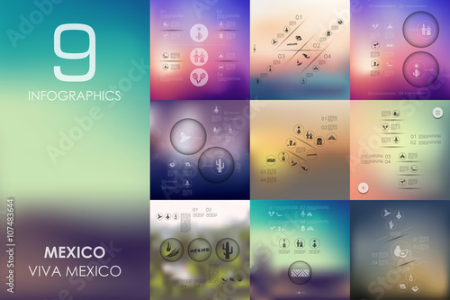 Mexico infographic with unfocused background