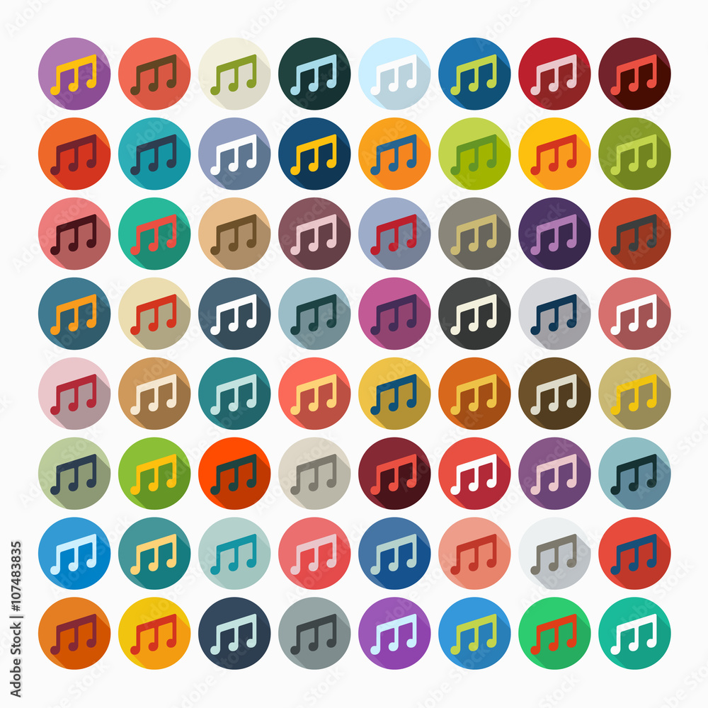 Flat design: musical note Flat design: musical note