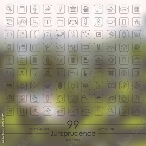 Set of jurisprudence icons