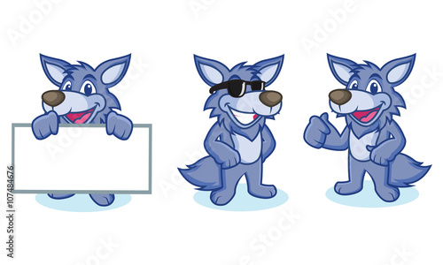Wolf Mascot Vector happy