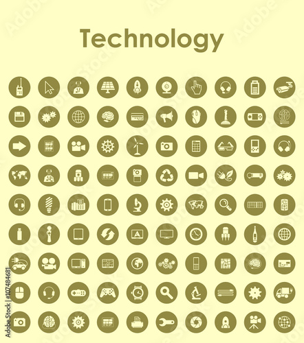 Set of technology simple icons