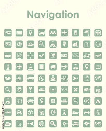 Set of navigation simple icons