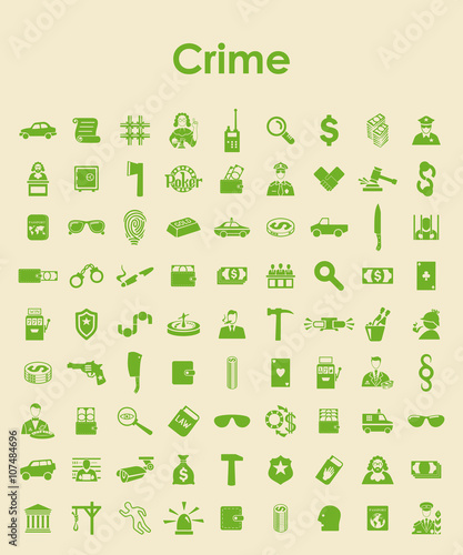 Set of crime simple icons