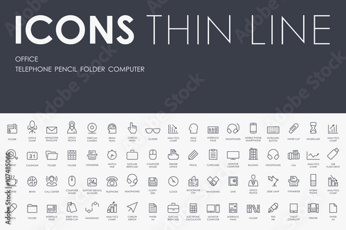 office Thin Line Icons