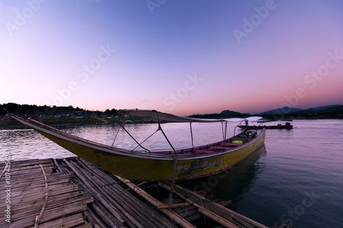 Fototapeta Naklejka Na Ścianę i Meble -  Boat in Sangkhlaburi, Kanchanaburi Thailand