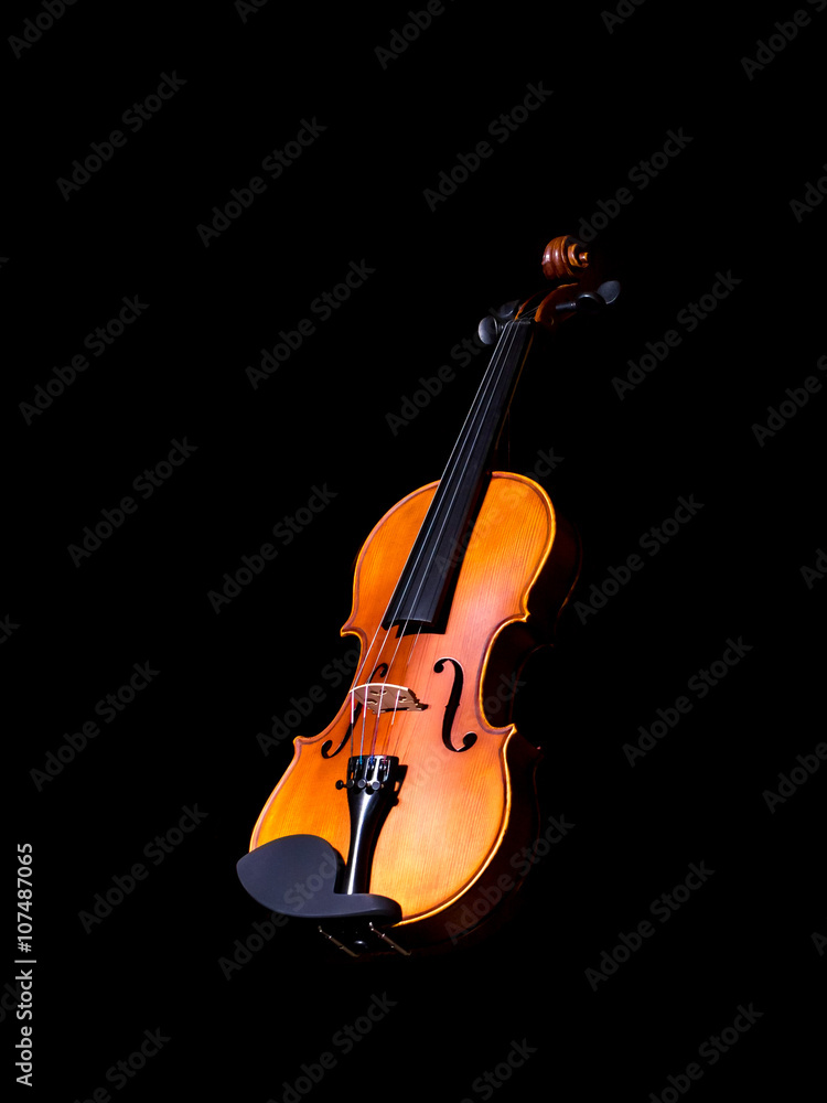 Violin music instrument of orchestra isolated on black Violin music instrument of orchestra isolated on black