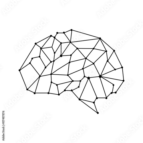 vector brain mesh isolate background. illustration vector design