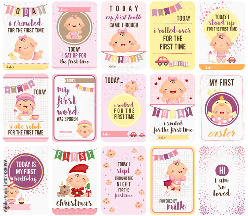 Baby Girl Stepping Stone Cards