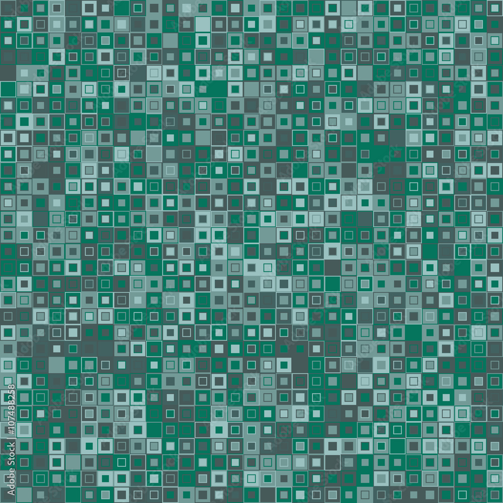 Vector abstract background. Consists of geometric elements. The elements have a square shape and different color. Mosaic background. In green.