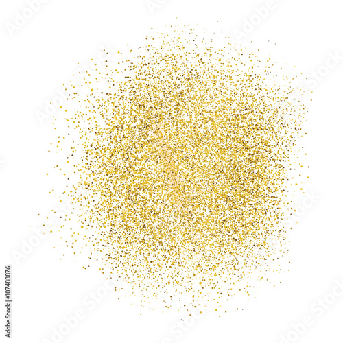 Gold sparkles on white background.